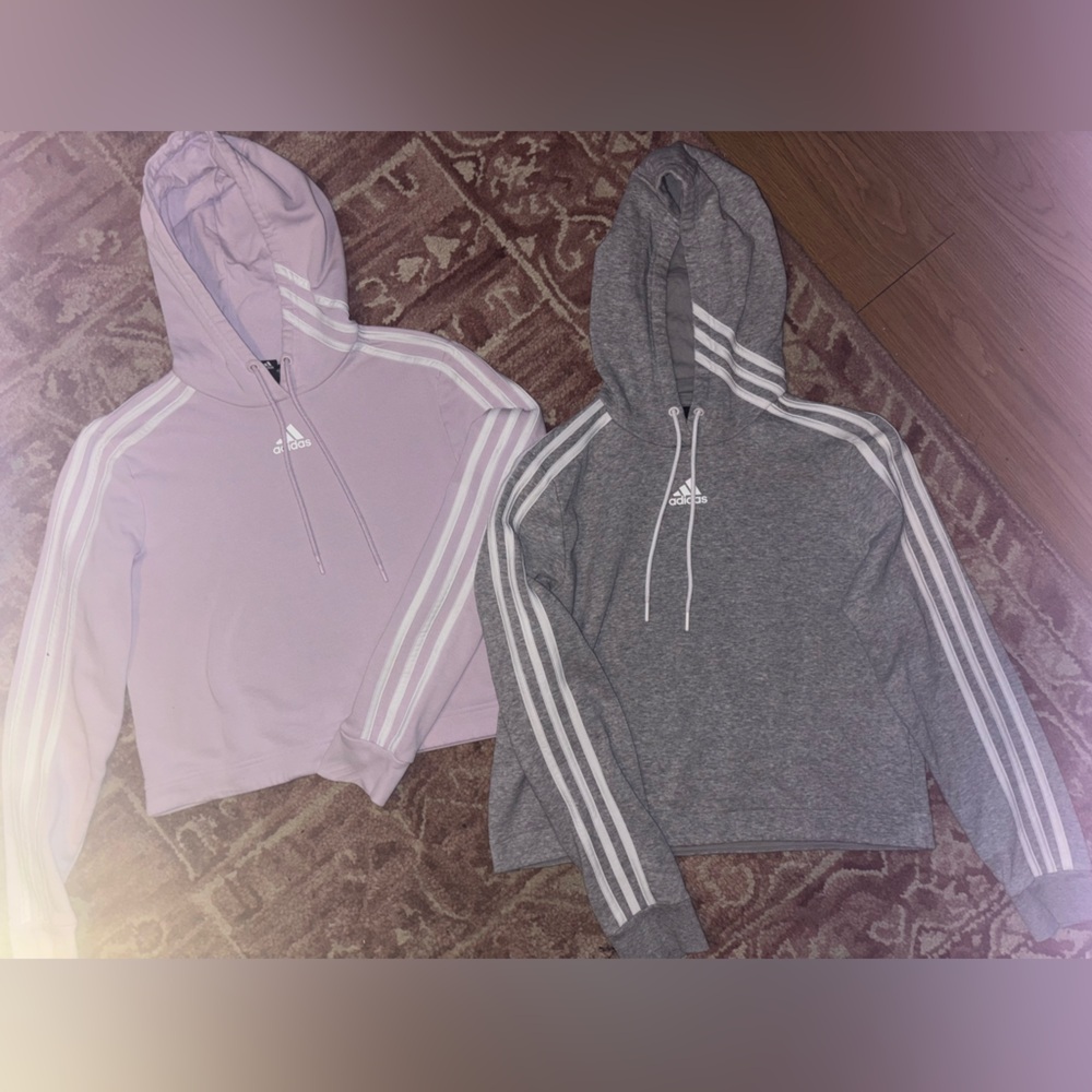 Adidas Hoodies in Lavender and Gray